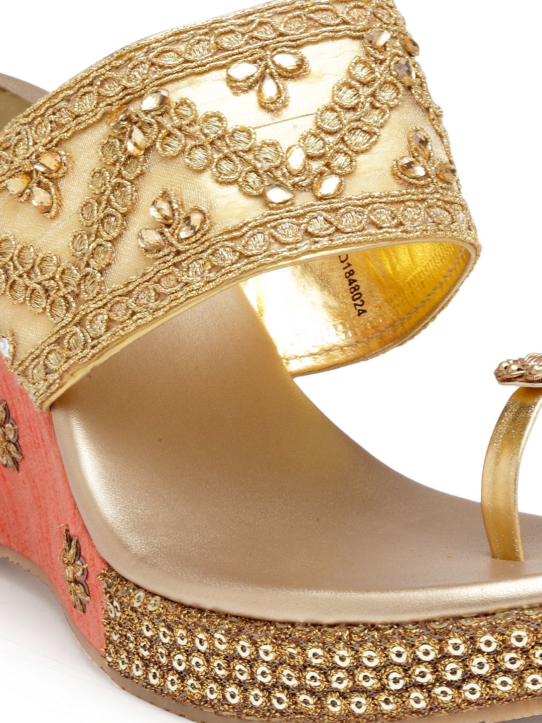 Golden colour chappals store