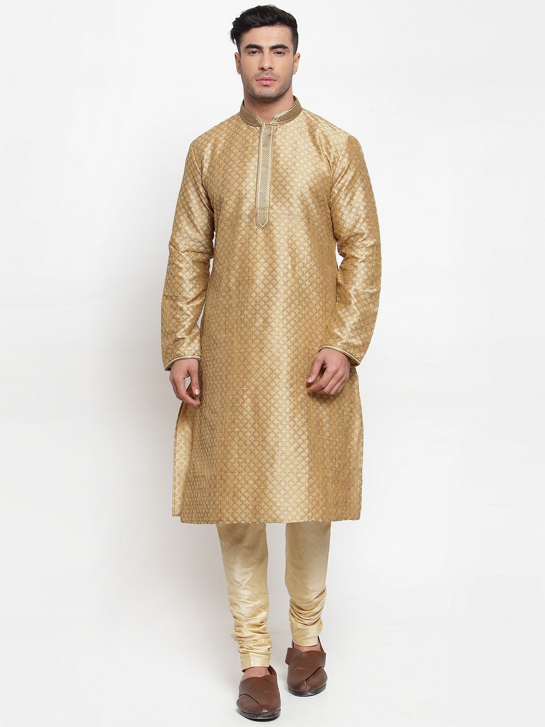 Sanskar Menswear Kurta Pyjama Gold