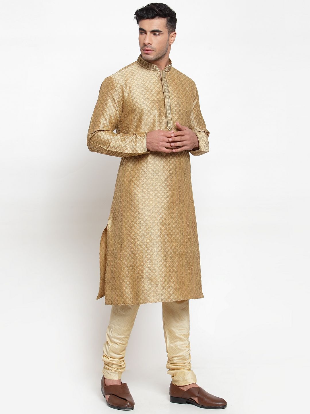 Sanskar Menswear Kurta Pyjama Gold