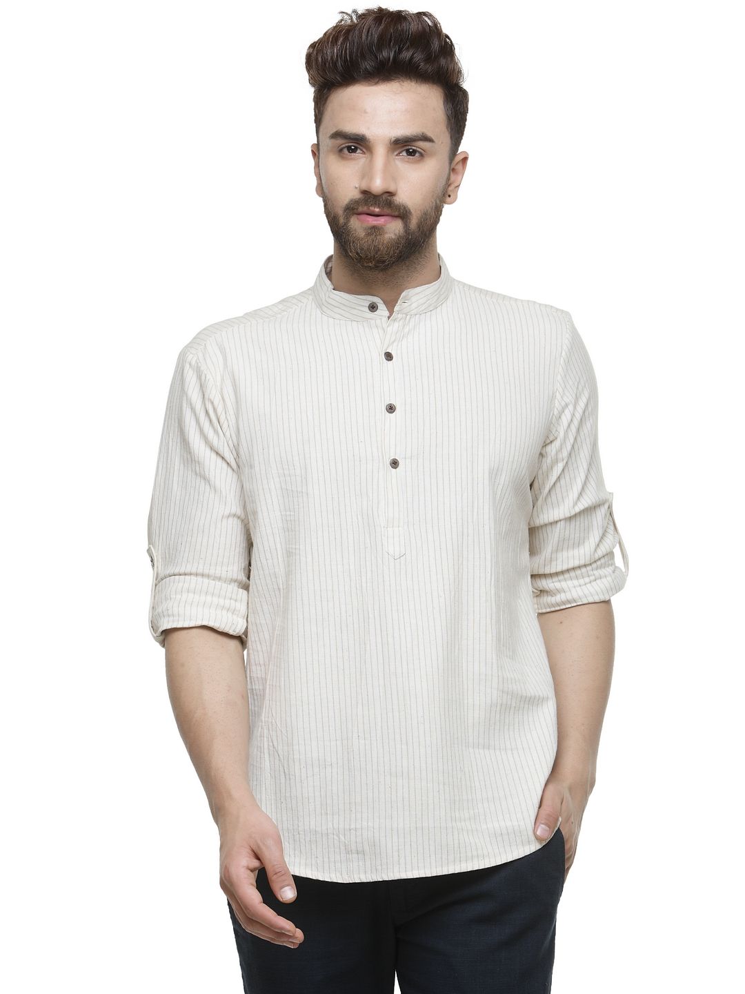Sanskar Menswear Shirt Kurta Ecru