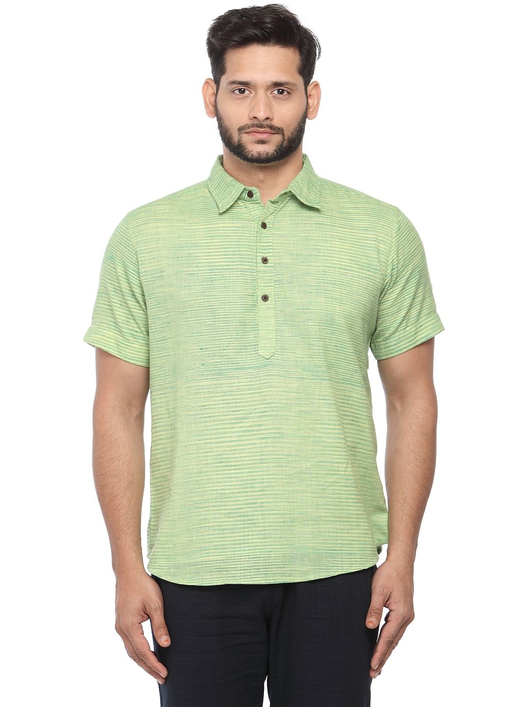 Sanskar Menswear Shirt Kurta Green Glow