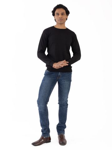 Sanskar Menswear Non Hooded Sweatshirt Black