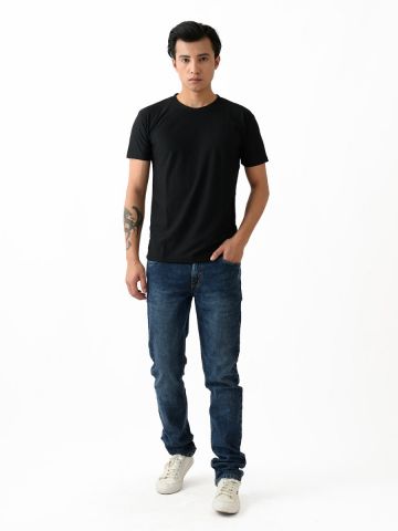Sanskar Menswear Crew Neck Tee H\S Black