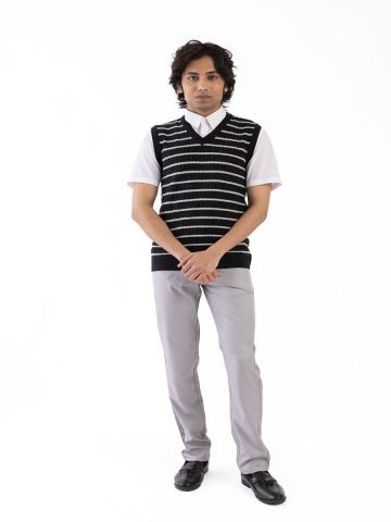 Sanskar- Menswear- Sweater S/L- Black Mix 