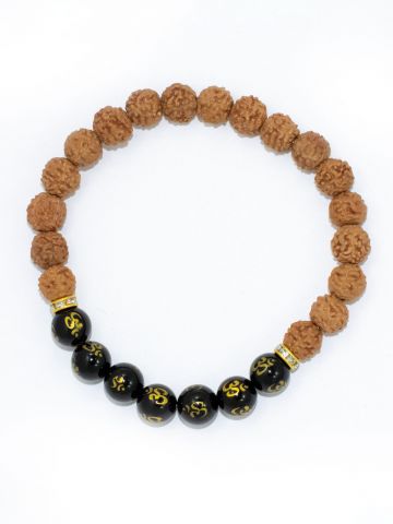 Rudraksha Ratan Energy Bracelet With Om Mani Stone