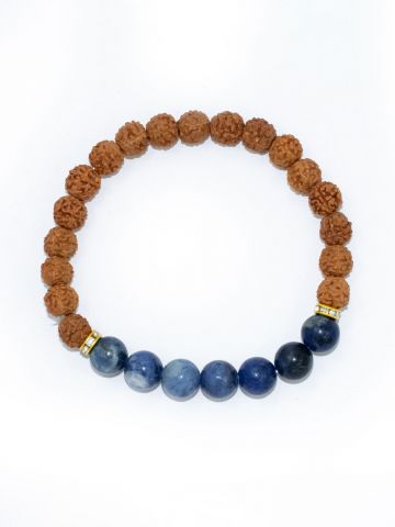 Rudraksha Ratan Energy Bracelet With Sodalite Stone