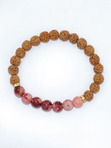 Rudraksha Ratan Energy Bracelet With New Agate