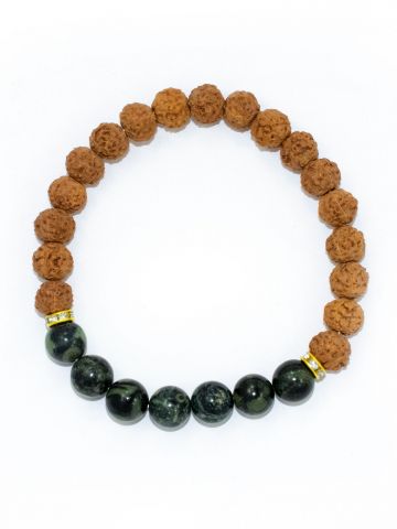 Rudraksha Ratan Energy Bracelet With Kambaba Jasper Stone