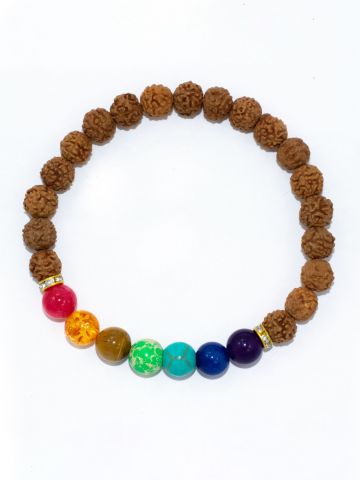 Rudraksha Ratan Energy Bracelet (Ruby Zoisite)