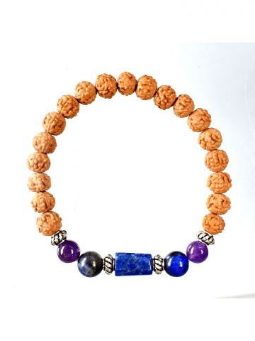 Makar Rashi Bracelet With Rudraksha