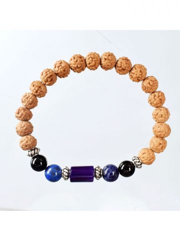 Kumbh Rashi Bracelet With Rudraksha