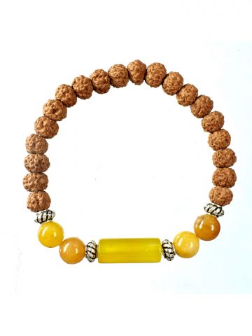 Meen Rashi Bracelet With Rudraksha
