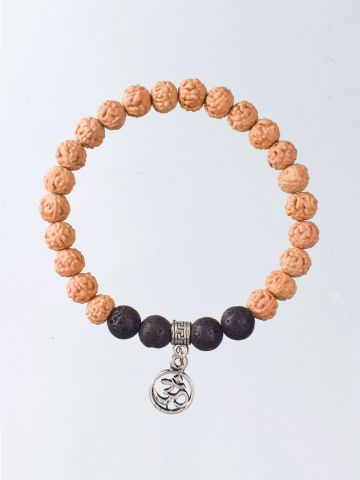Rudraksha Energy Bracelet Lava With Om Pendant