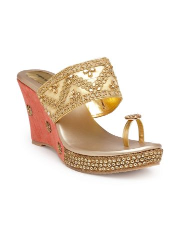 Live Fit Footwear Women Sandal Golden