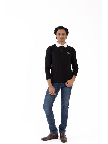 Sanskar-Menswear-Fashion Polo F\S-Black