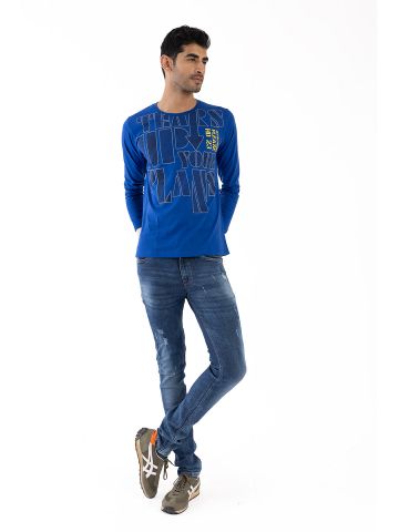 Sanskar-Menswear-Crew Neck Tee F\S-Royal Blue 