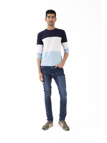 Sanskar-Menswear-Crew Neck Tee F\S-Navy
