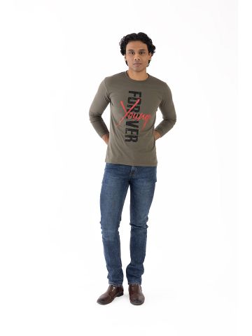 Sanskar-Menswear-Crew Neck Tee F\S-Olive