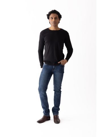 Sanskar-Menswear-Crew Neck Tee F\S-Black