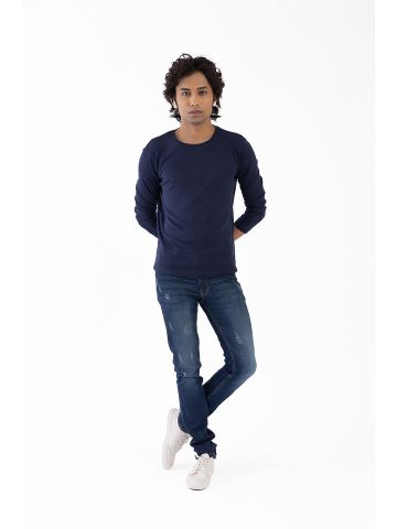 Sanskar-Menswear-Crew Neck Tee F\S-Navy