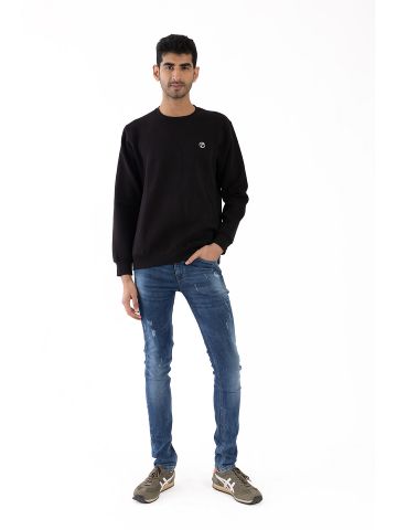 Sanskar- Menswear - Non Hooded Sweatshirt- Black 