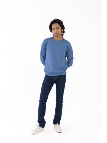 Sanskar- Menswear - Non Hooded Sweatshirt- Indigo 