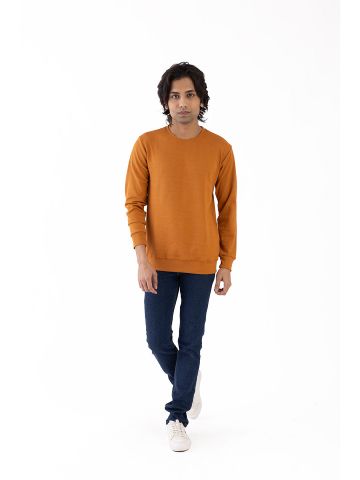 Sanskar- Menswear - Non Hooded Sweatshirt- Rust