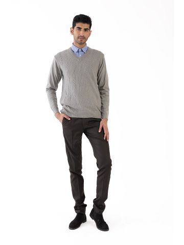 Sanskar-Menswear-Sweater F/S- Cement 