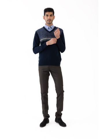 Sanskar-Menswear-Sweater F/S- Navy Blue 