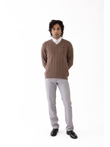 Sanskar-Menswear-Sweater F/S- Med Coffee