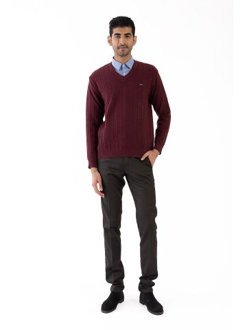 Sanskar-Menswear-Sweater F/S- Maroon 