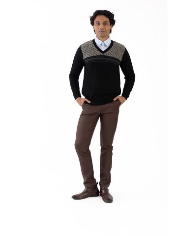 Sanskar-Menswear-Sweater F/S- Black