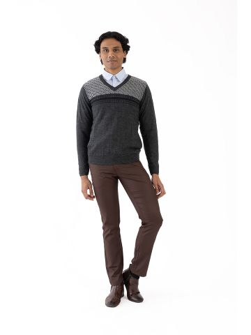 Sanskar-Menswear-Sweater F/S- Dk Grey