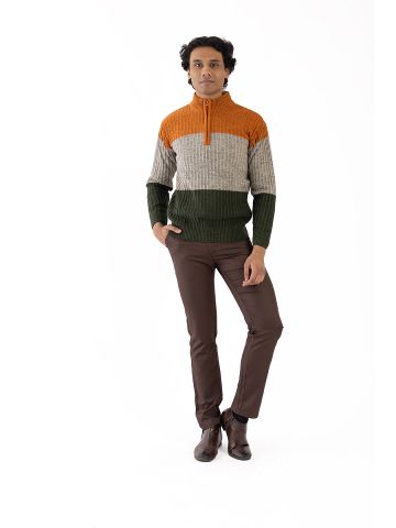 Sanskar-Menswear-Sweater F/S- Rust Olive 
