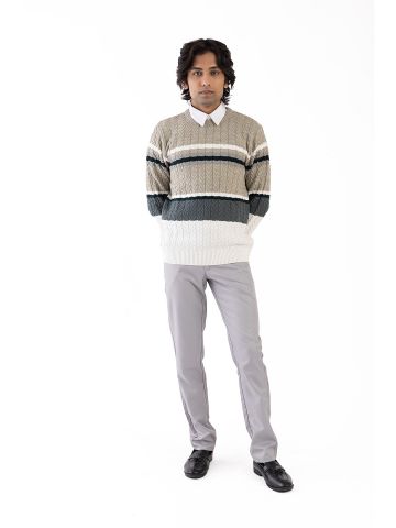 Sanskar-Menswear-Sweater F/S- Camel & White