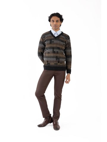Sanskar-Menswear-Sweater F/S- Brown Mix 