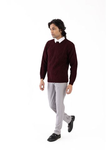 Sanskar-Menswear-Sweater F/S- Maroon 