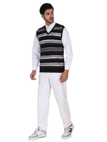 Sanskar Menswear-Sweater S/L -Black&Mid Grey