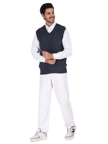 Sanskar Menswear-Sweater S/L-Charcoal&Cement