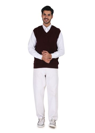 Sanskar Menswear-Sweater S/L-Maroon Mix& D. Grey