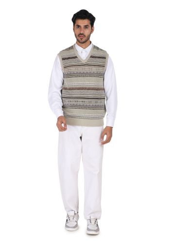 Sanskar Menswear-Sweater S/L-Camel&D. Fawn
