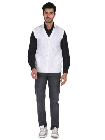 Sanskar Menswear-Sweater S/L-White