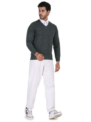 Sanskar Menswear-Sweater F/S-Green Mix