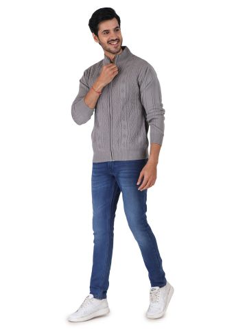 Sanskar Menswear-Sweater F/S-Cement