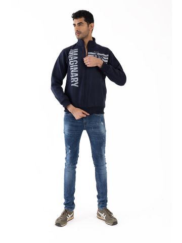 Sanskar- Menswear - Non Hooded Sweatshirt- Navy 