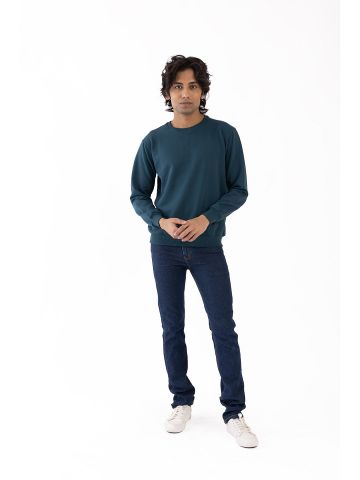 Sanskar- Menswear - Non Hooded Sweatshirt- Teal 