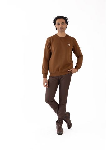 Sanskar- Menswear - Non Hooded Sweatshirt- Brown 