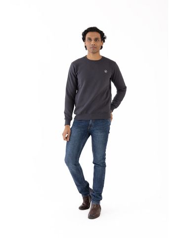 Sanskar- Menswear - Non Hooded Sweatshirt- D.Grey 