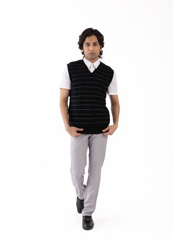 Sanskar- Menswear- Sweater S/L- Black & Lt Grey