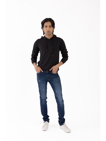 Sanskar-Menswear-Hooded Sweatshirt-Black 